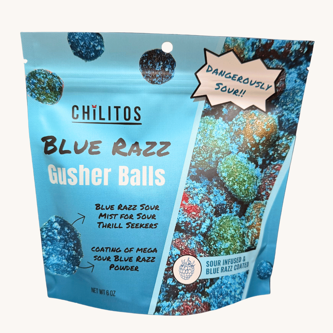 Blue Razz Sour Gusher Balls