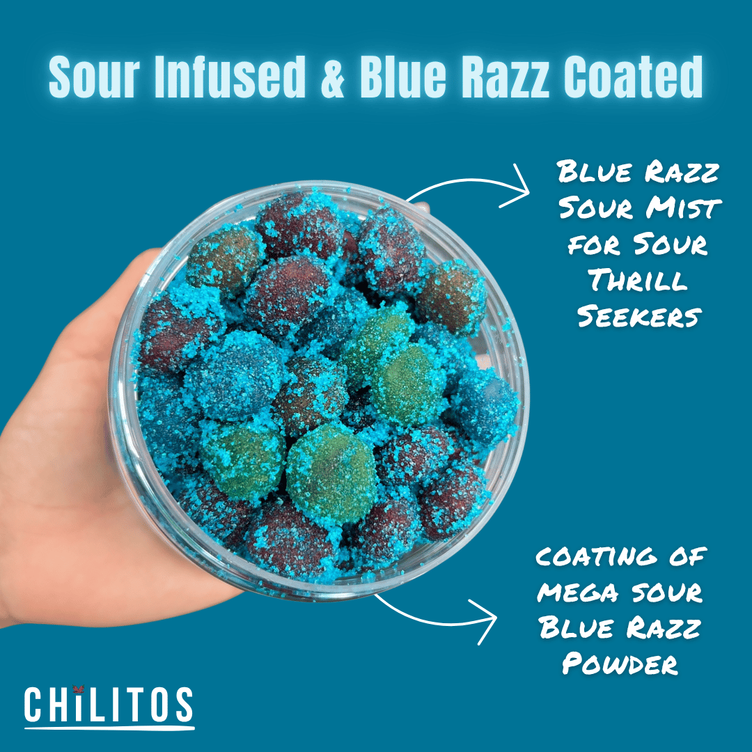 Blue Razz Sour Gusher Balls